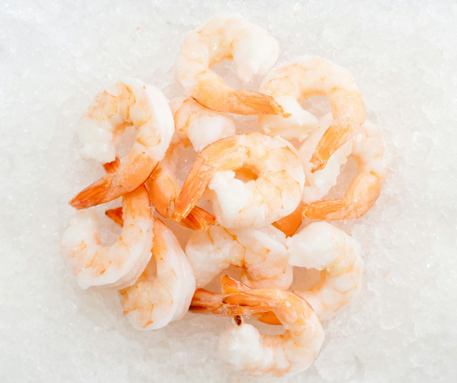 Frozen Cooked IQF Shrimp 21/25 P&D Tail On 2 Lb Bag