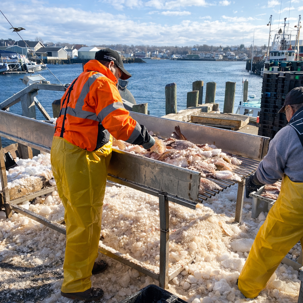 unloading fish from the dock