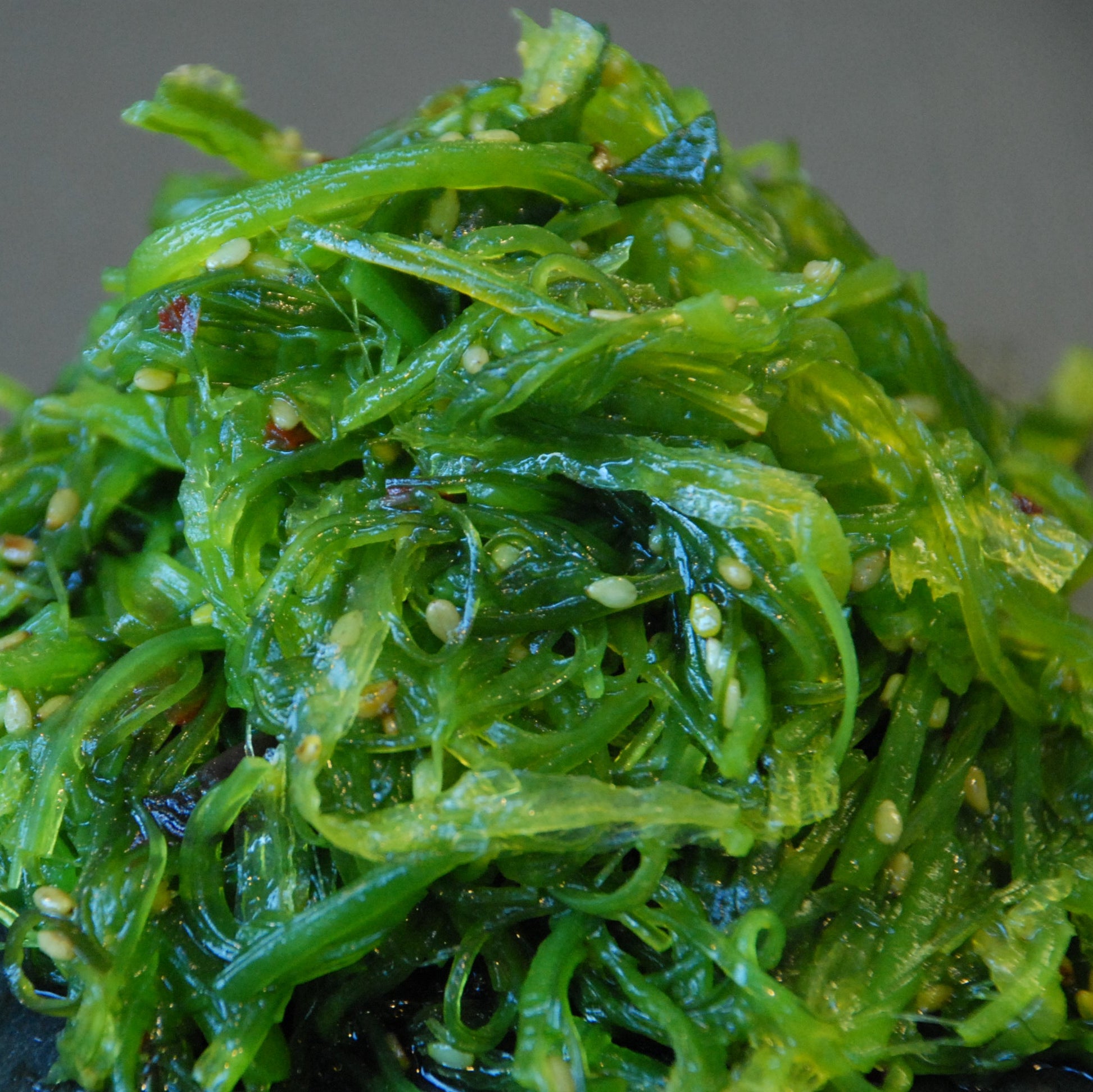 seaweed salad ready to eat on a plate