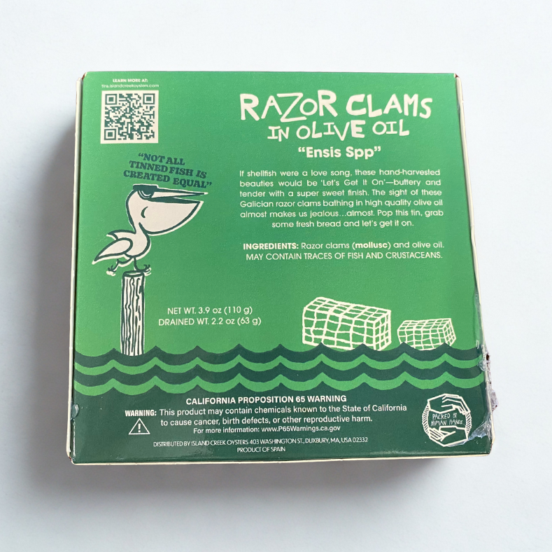 gourmet tinned seafood canned razor clams